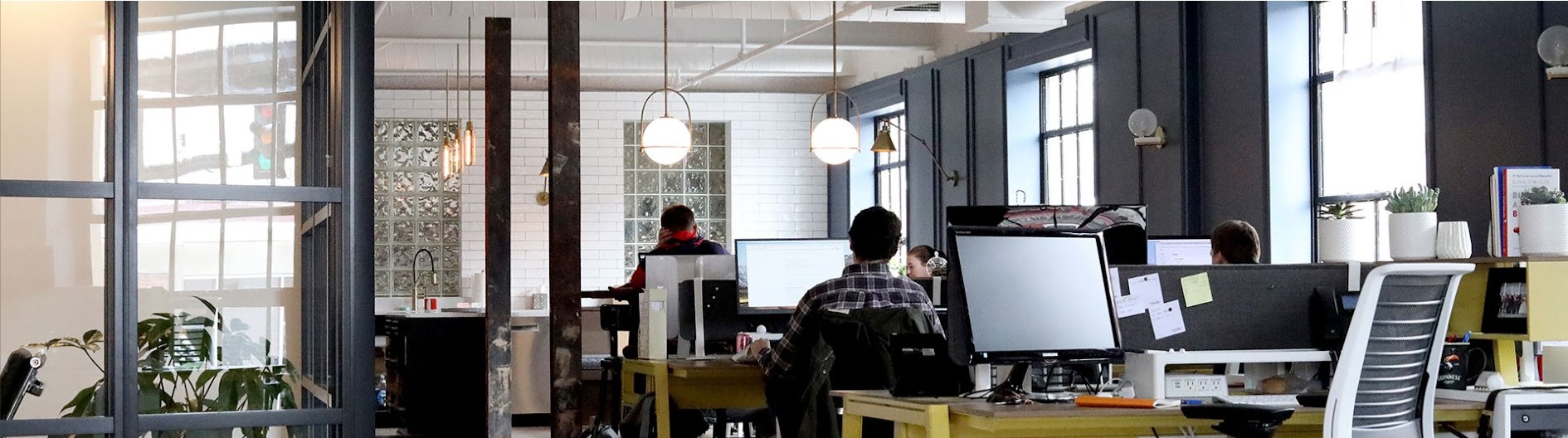 Business team reviewing financial documents in an office